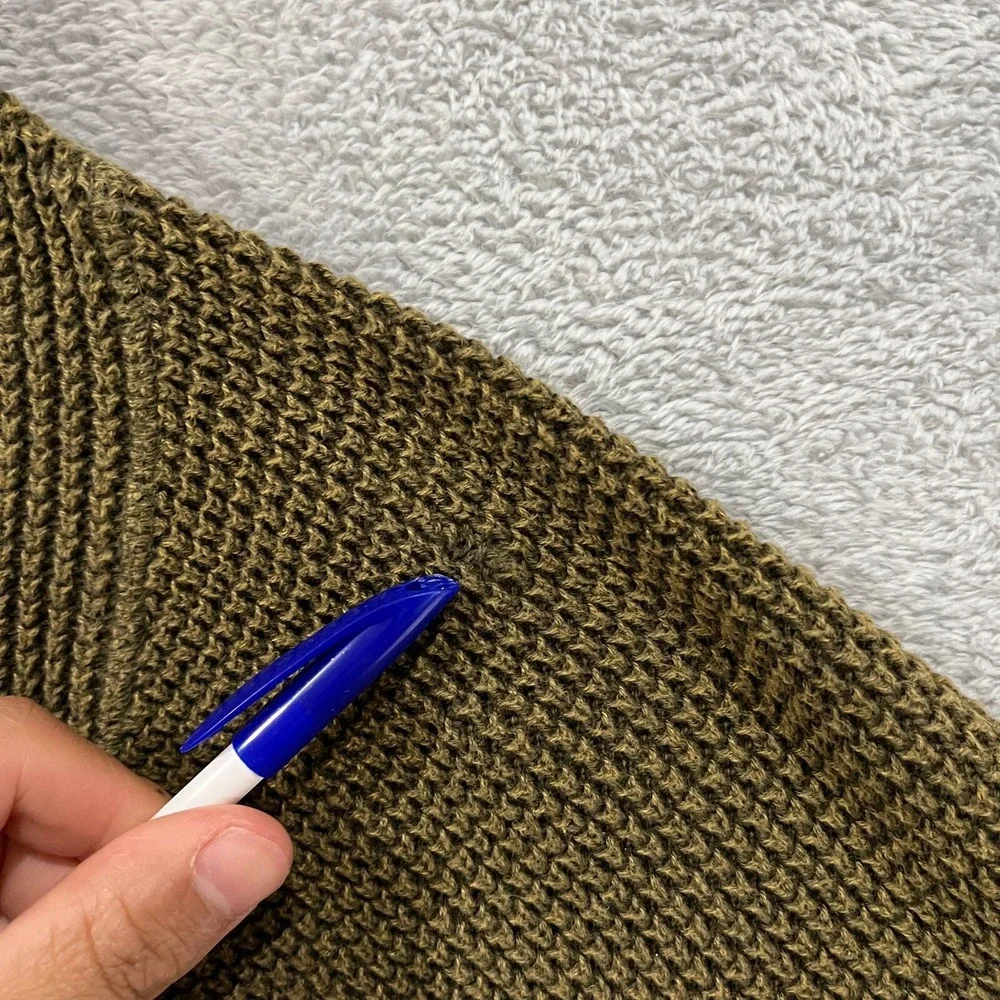 VTG Shaver‎ Lake Sweater Men's XL Heavy Knit Hooded Green Preppy Cotton
